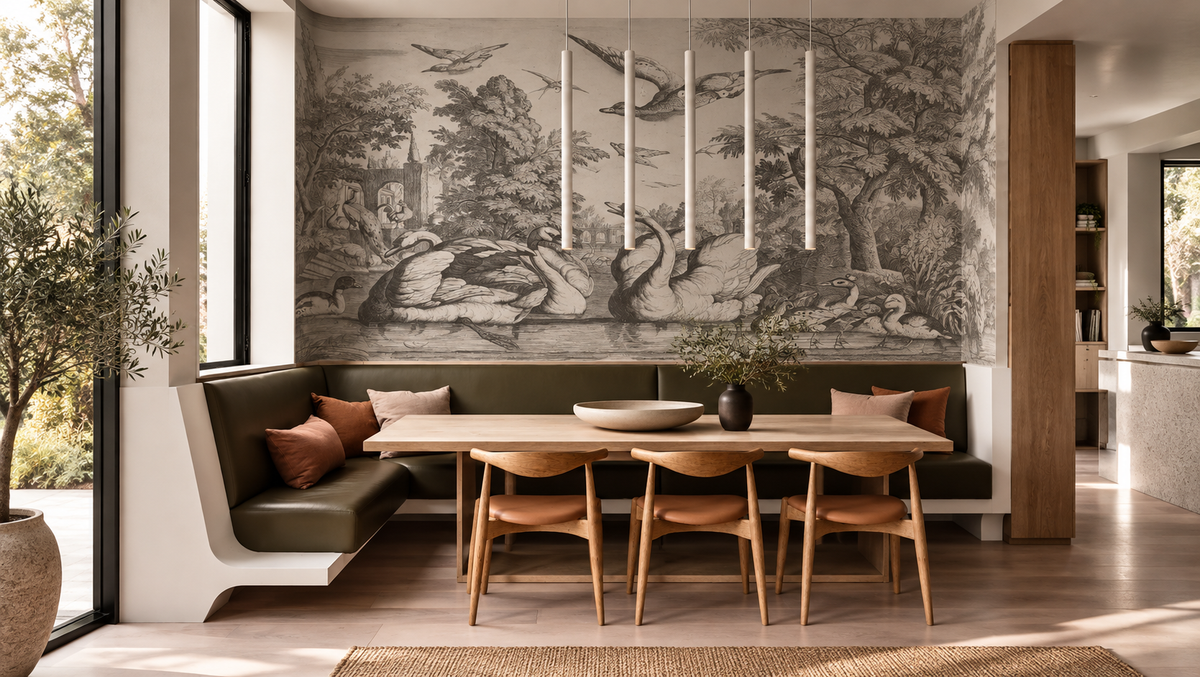 Papel pintado White swans