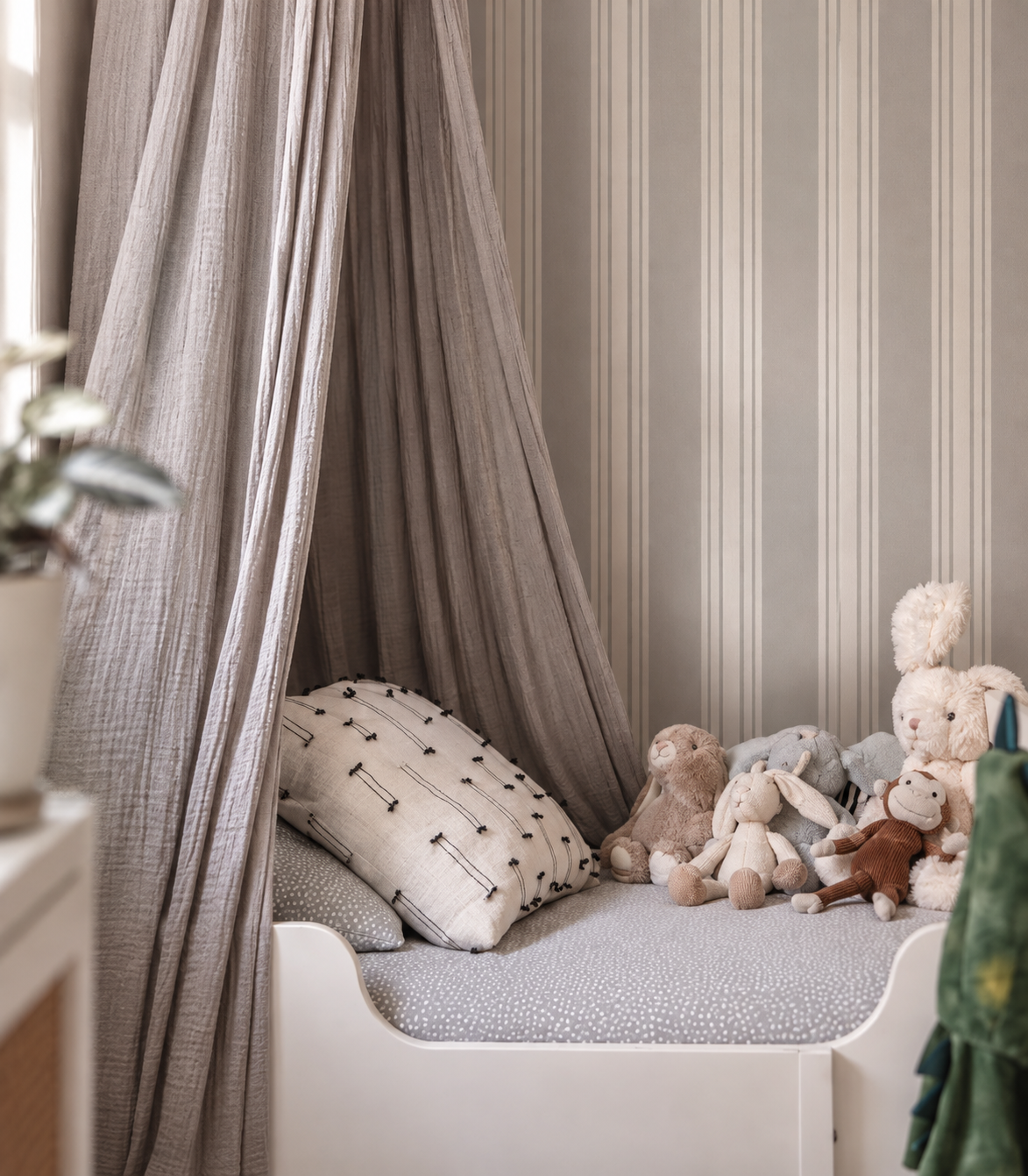Papel pintado Woven Stripe Cool Gray