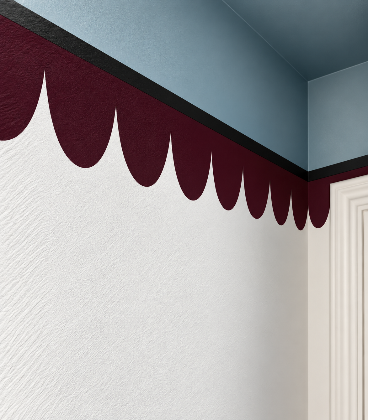 Papel pintado Border Seashell Plum Wine