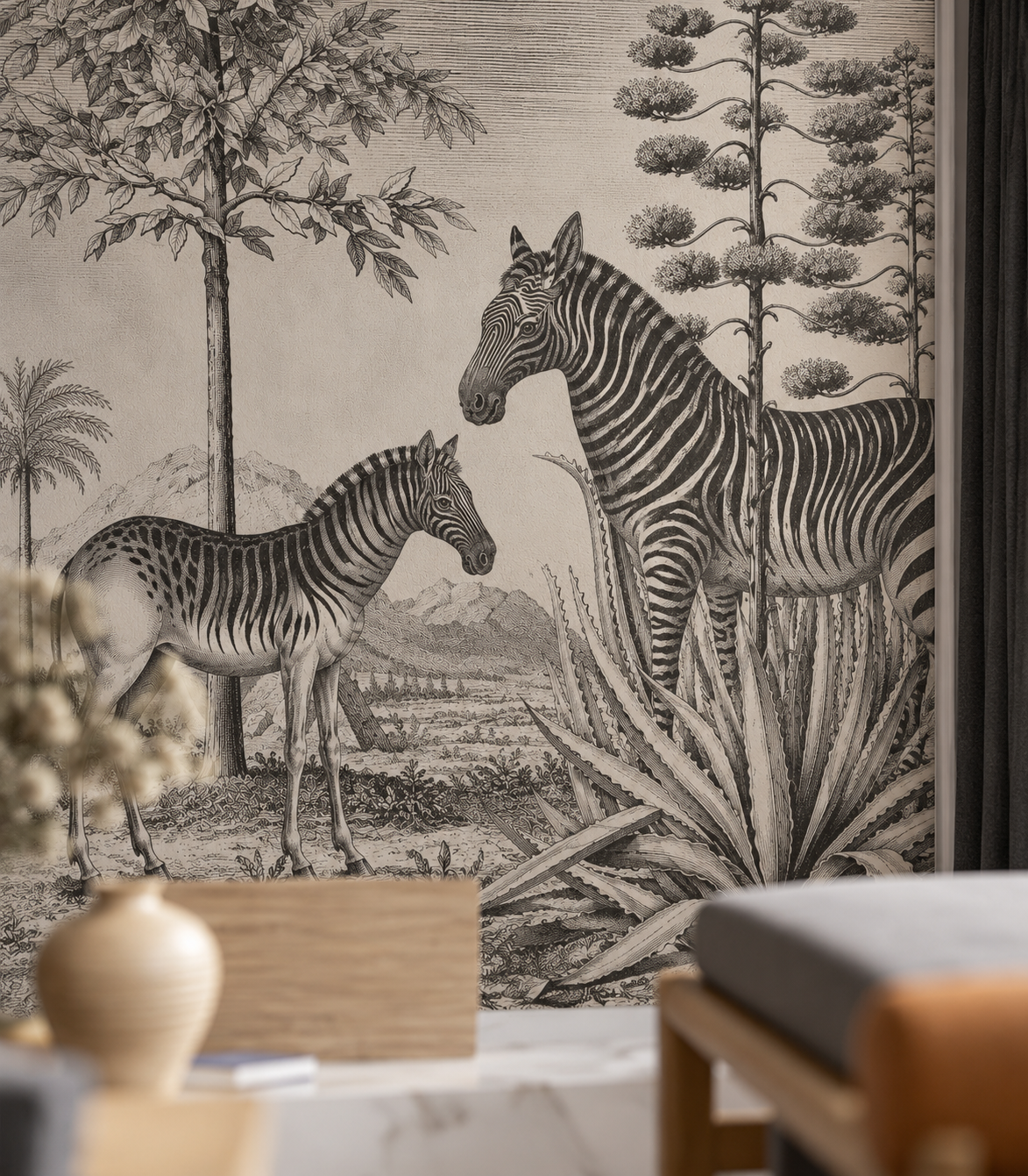 Papel pintado Zebra on Agave