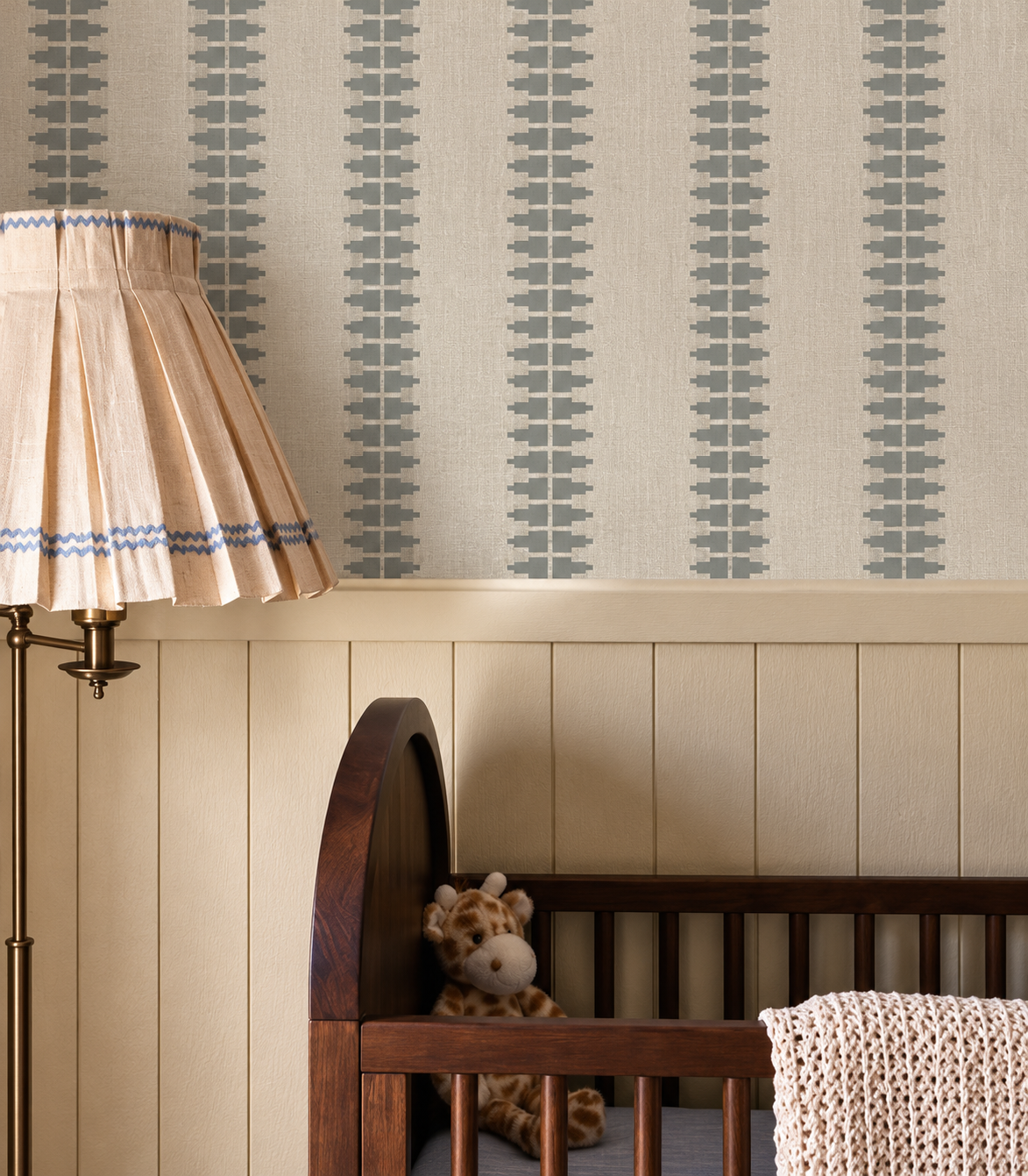 Papel pintado Ornament Line Mist Soft Sage