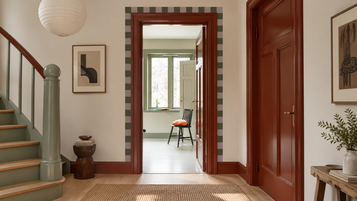 Papel pintado Border Square Muted Olive