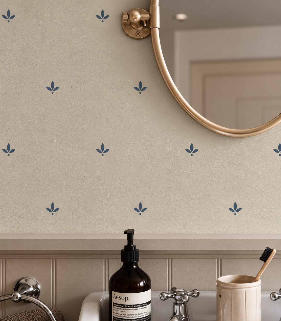 Papel pintado Tiny Clover Steel Blue