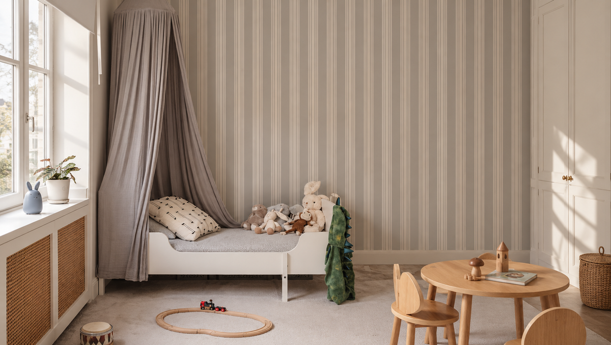 Papel pintado Woven Stripe Cool Gray