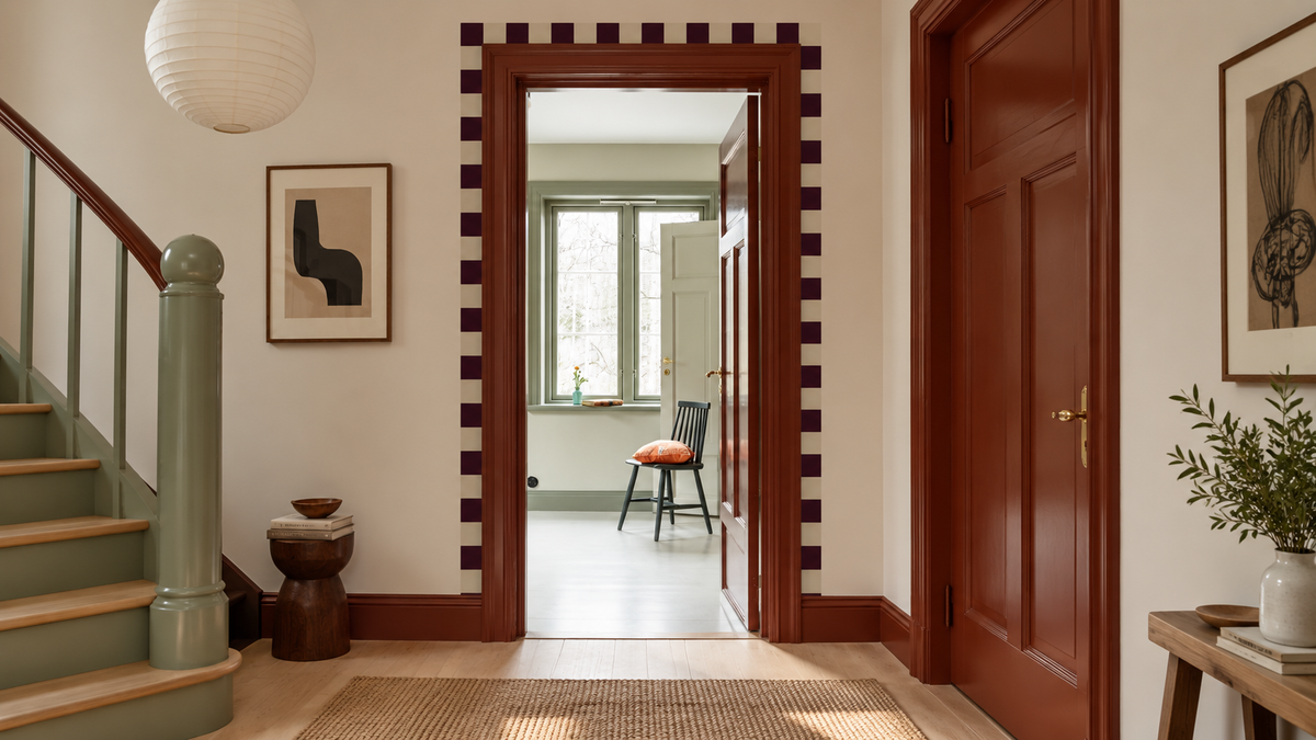 Papel pintado Border Square Dark Plum