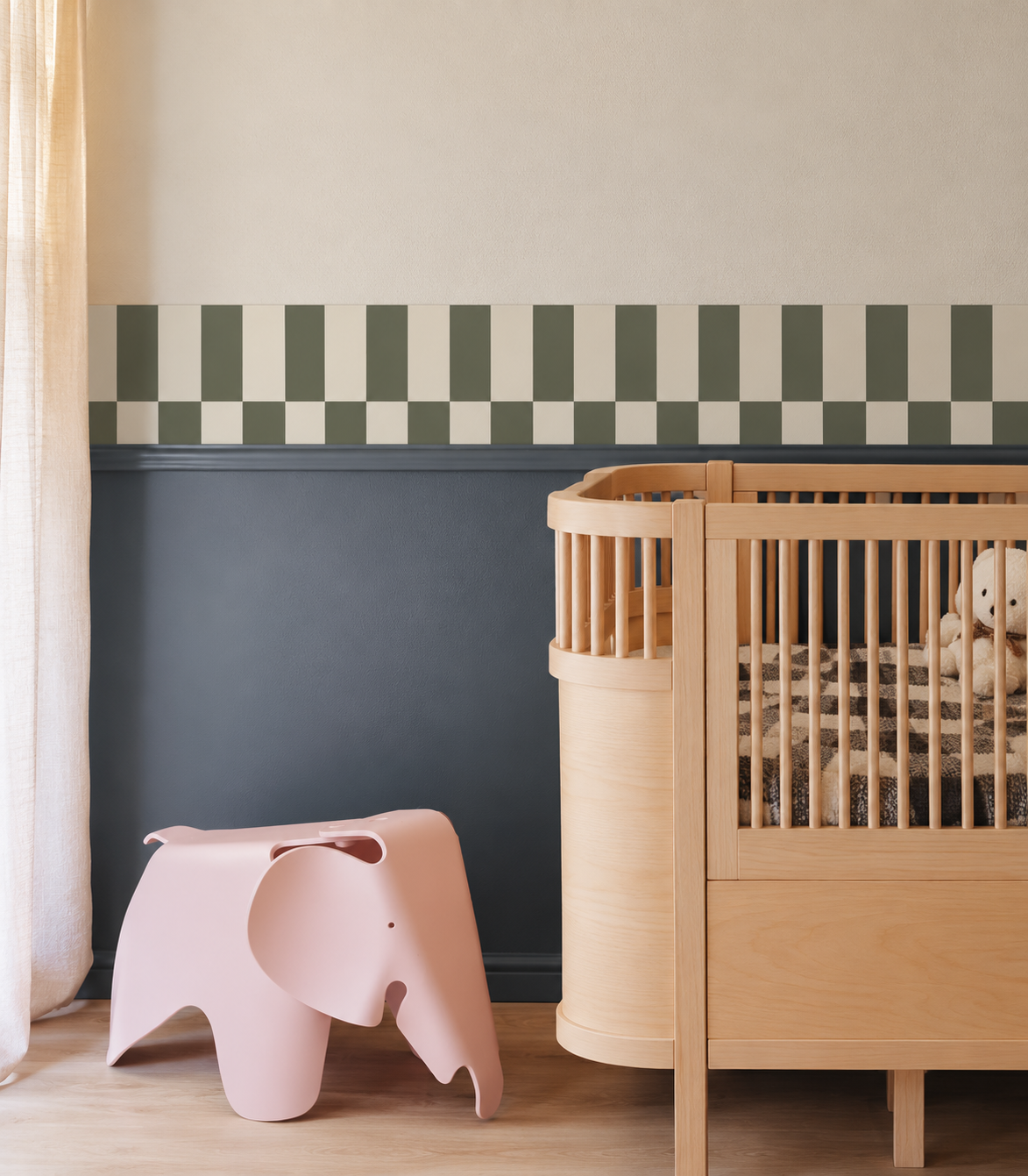 Border Tetris Play Olive Grey