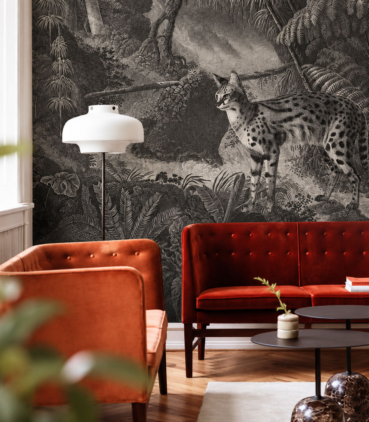 Papel pintado Palms and cats