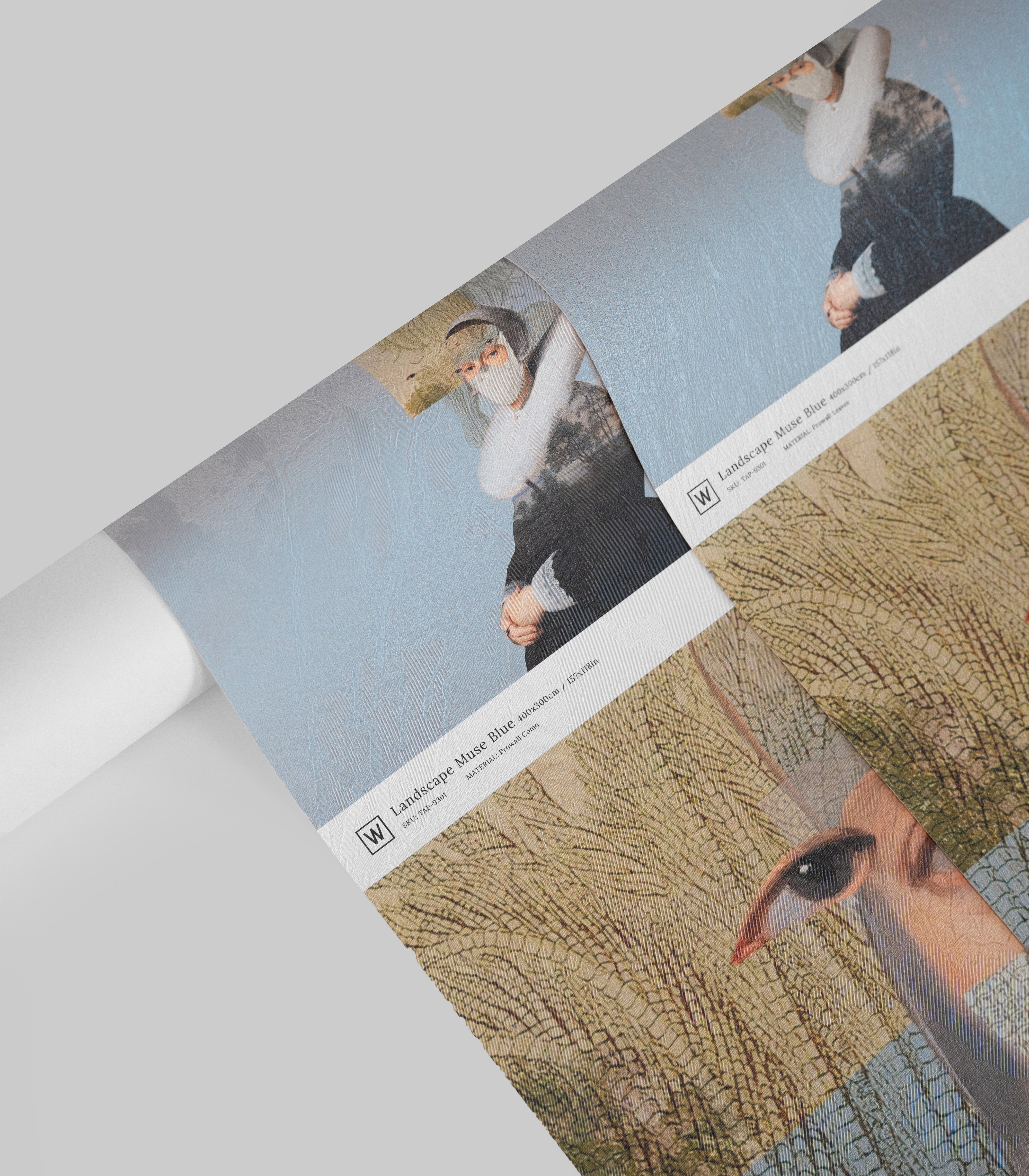Papel pintado Landscape Muse Blue