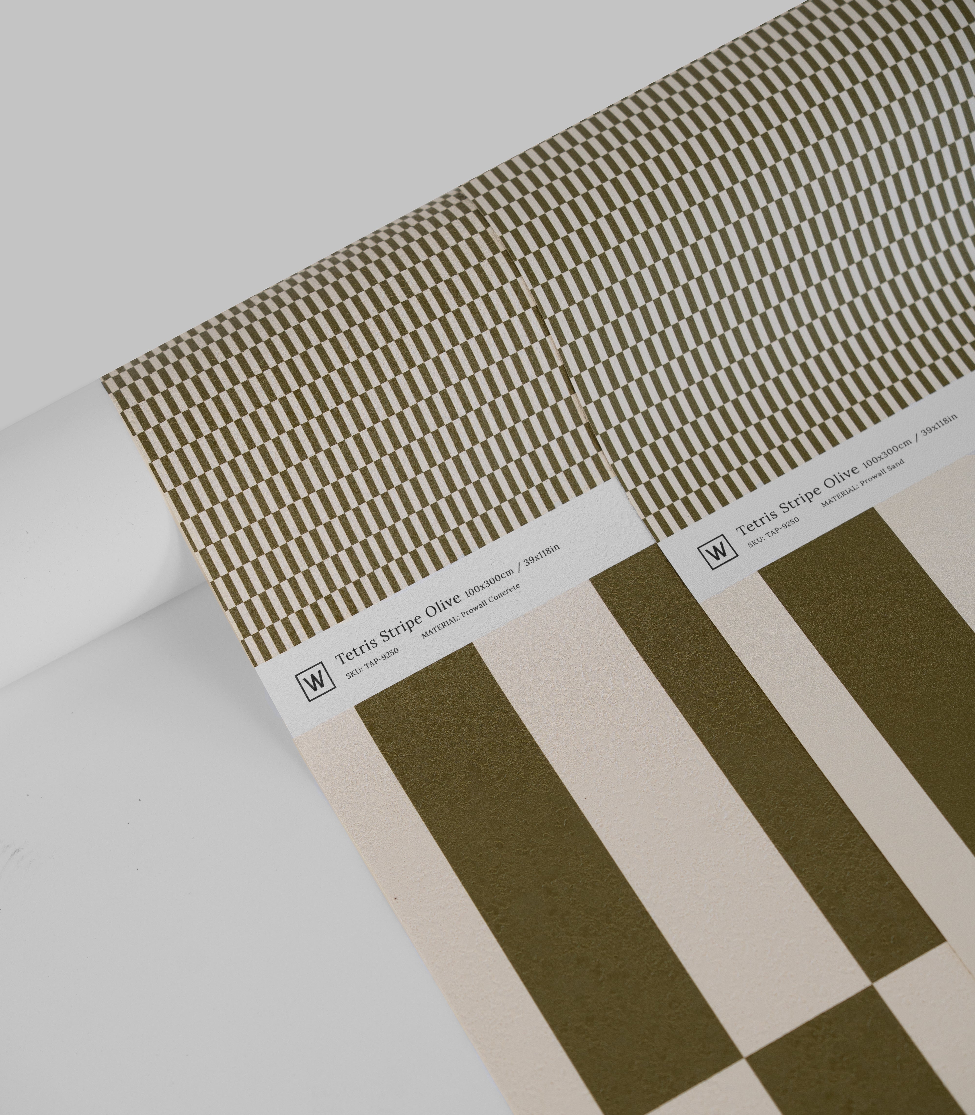 Papel pintado Tetris Stripe Olive