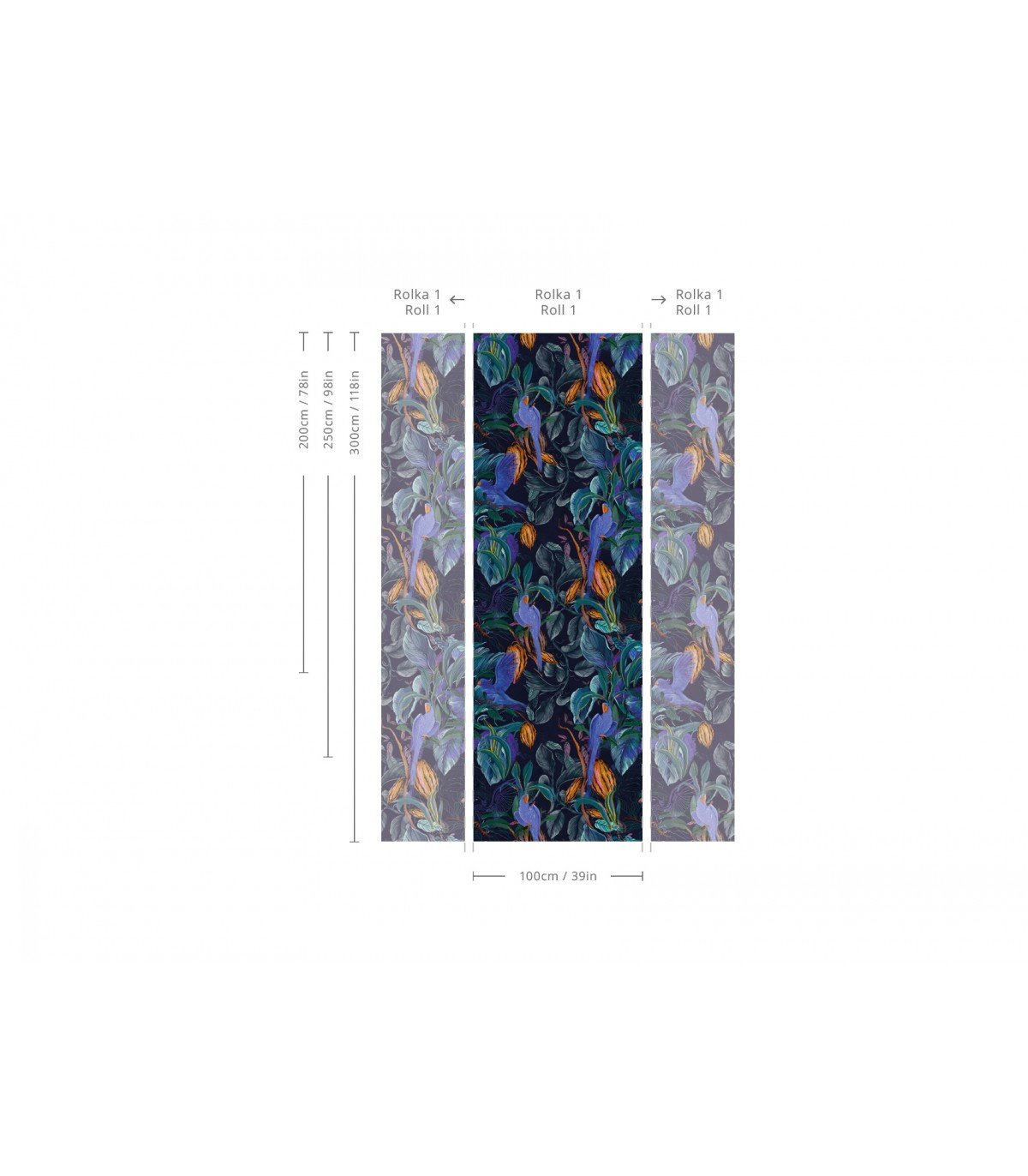 Tapeta Blue Parrots - Wallcolors®