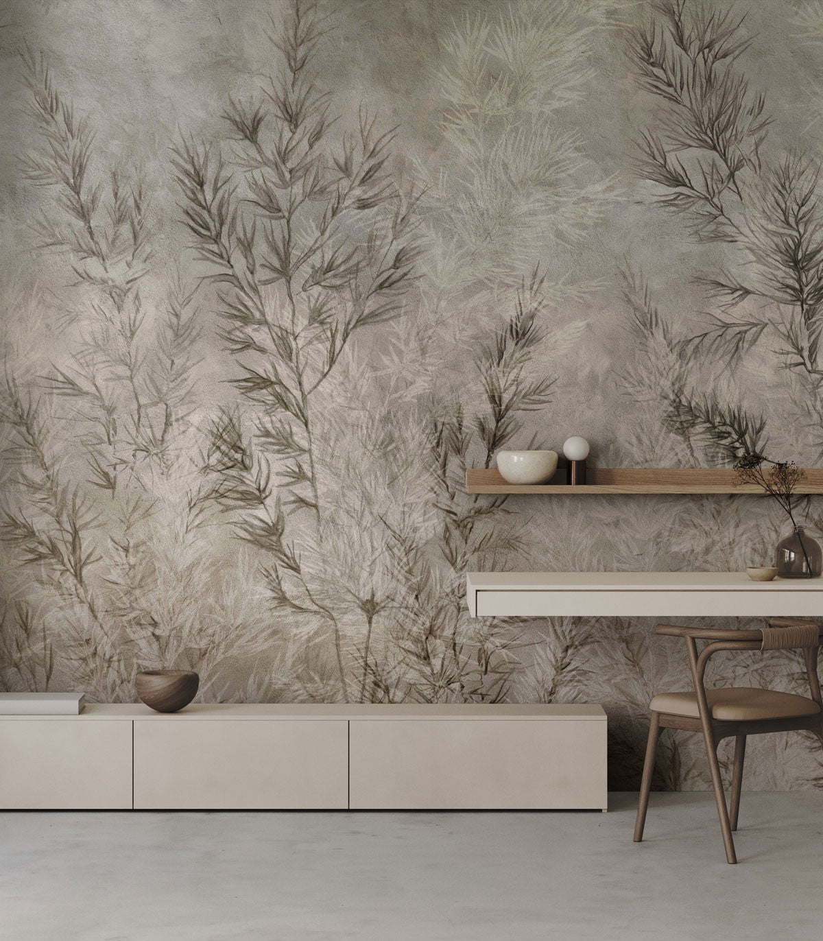 Papel pintado Dry grass grey