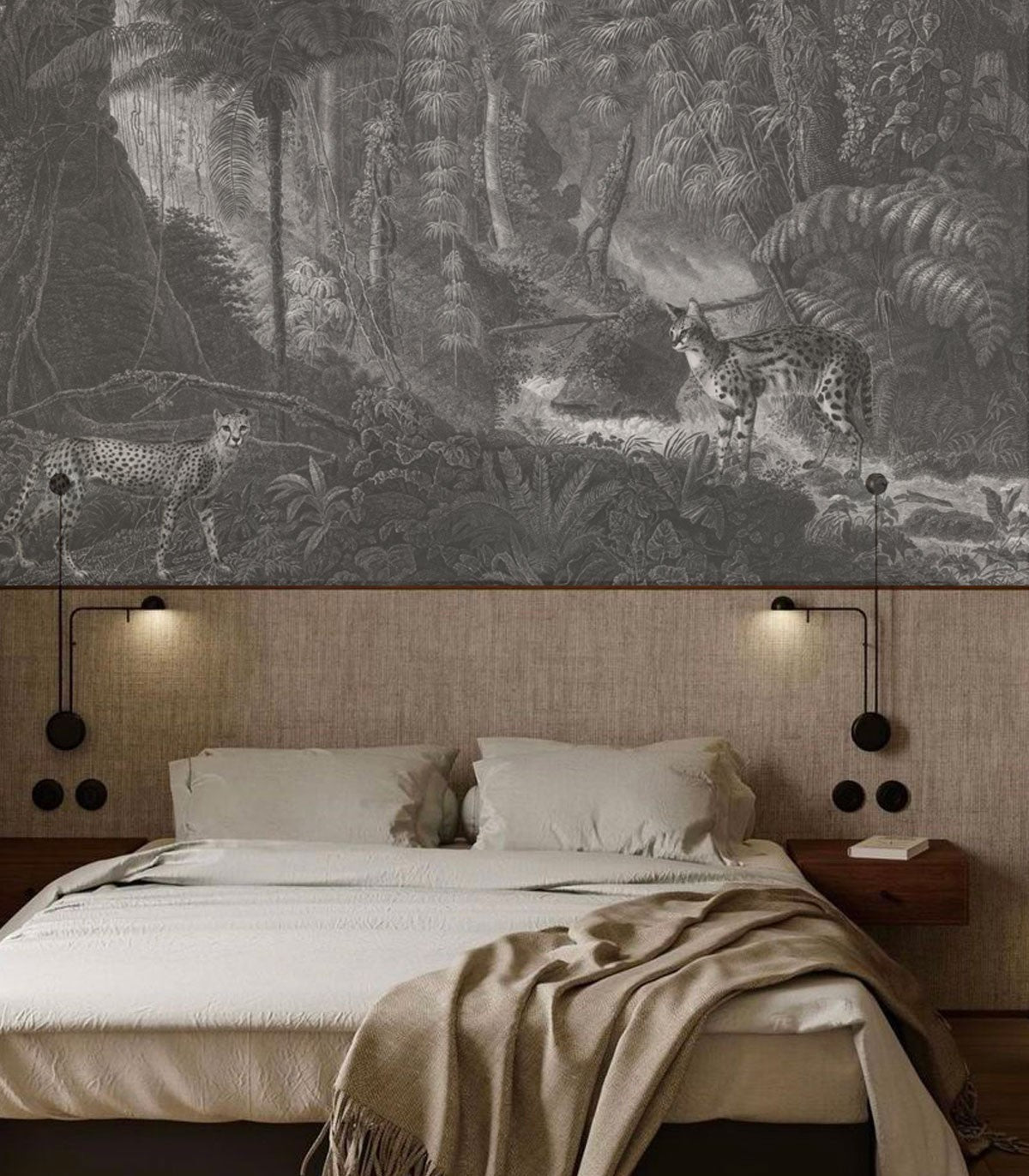 Tapeta Palms and cats - Wallcolors®