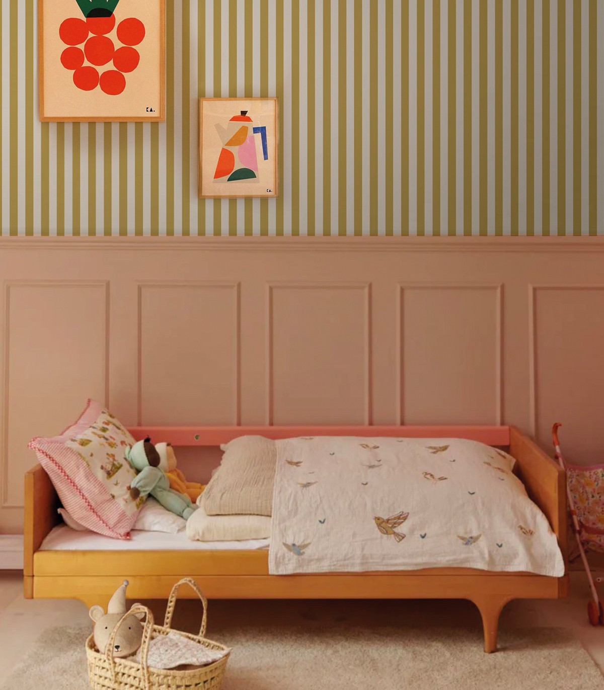 Papel pintado Stripe Meadow Mostaza
