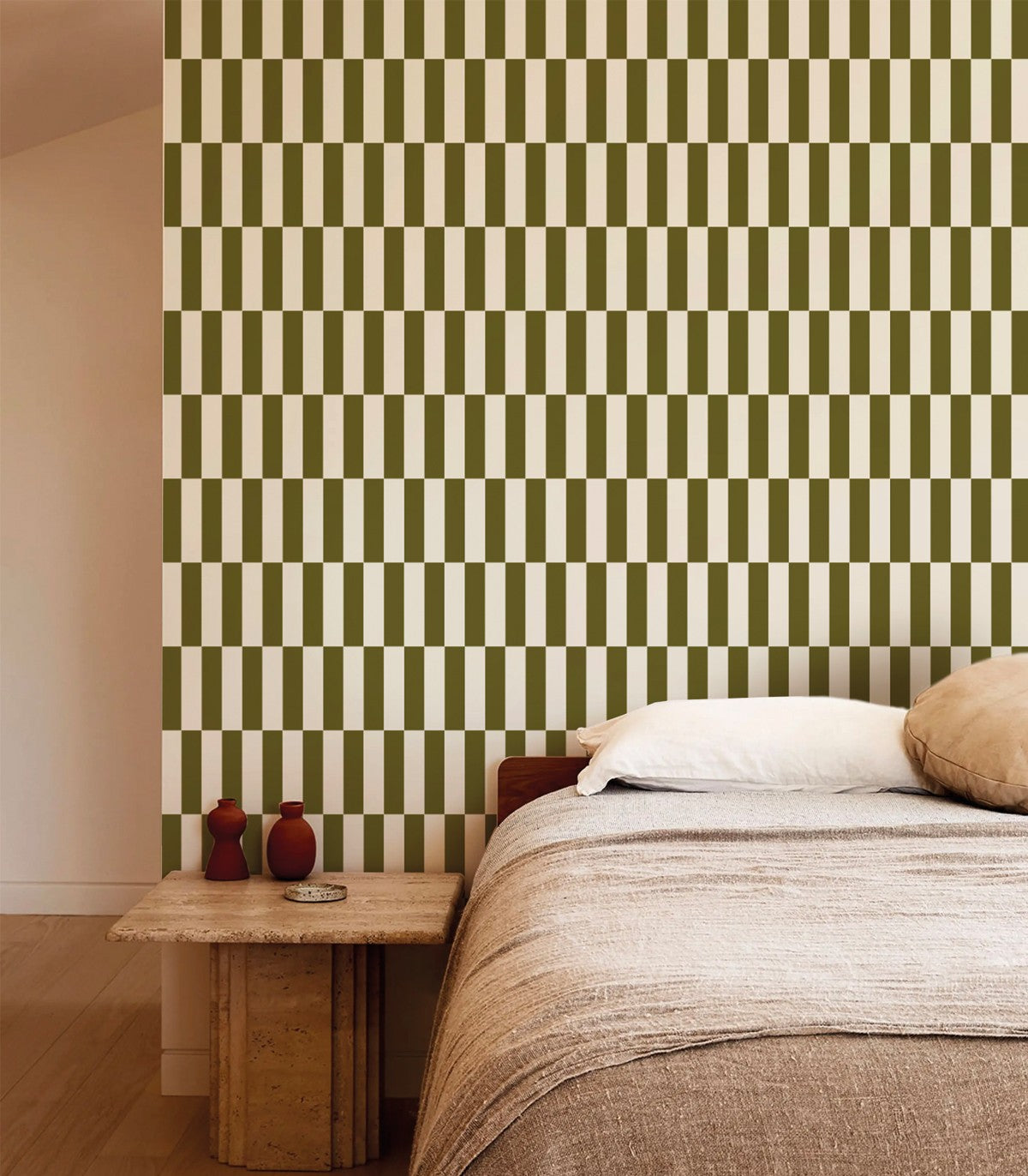 Papel pintado Tetris Stripe Olive