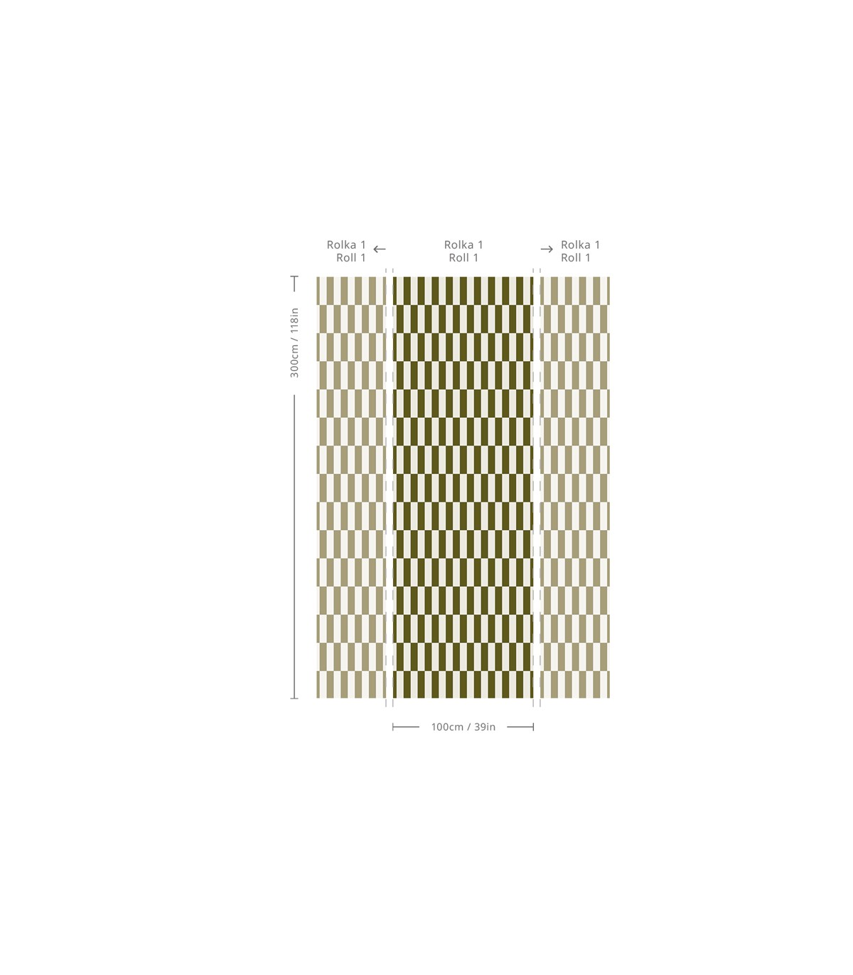 Papel pintado Tetris Stripe Olive