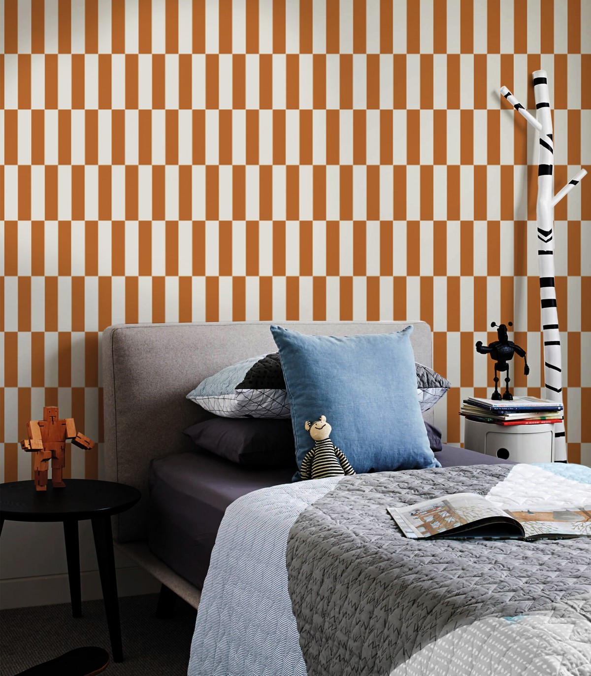 Papel pintado Tetris Stripe Terracota
