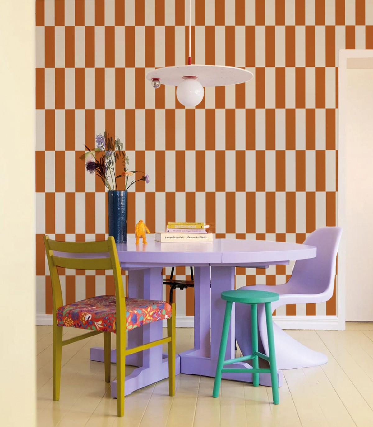 Papel pintado Tetris Stripe Terracota