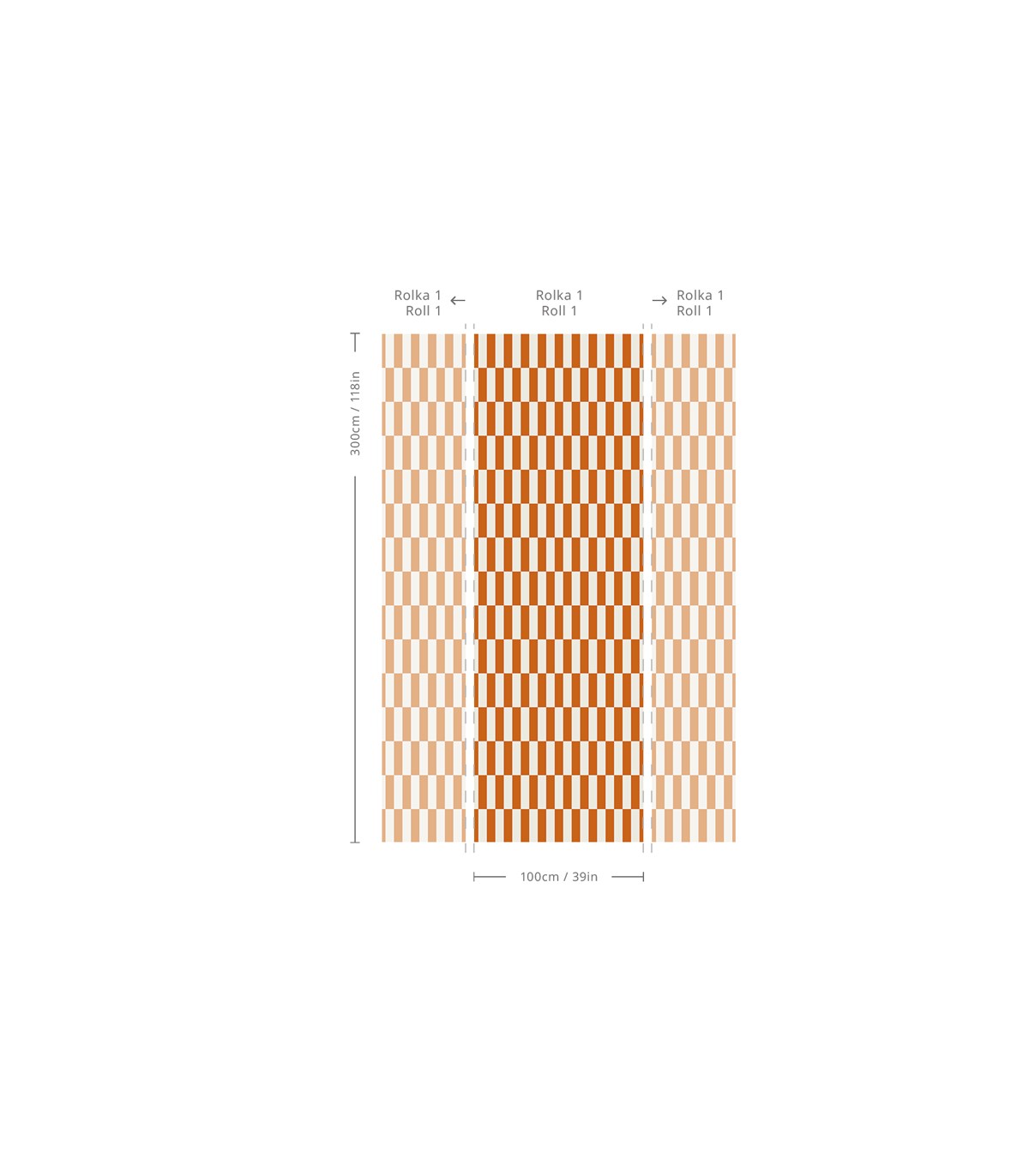 Papel pintado Tetris Stripe Terracota