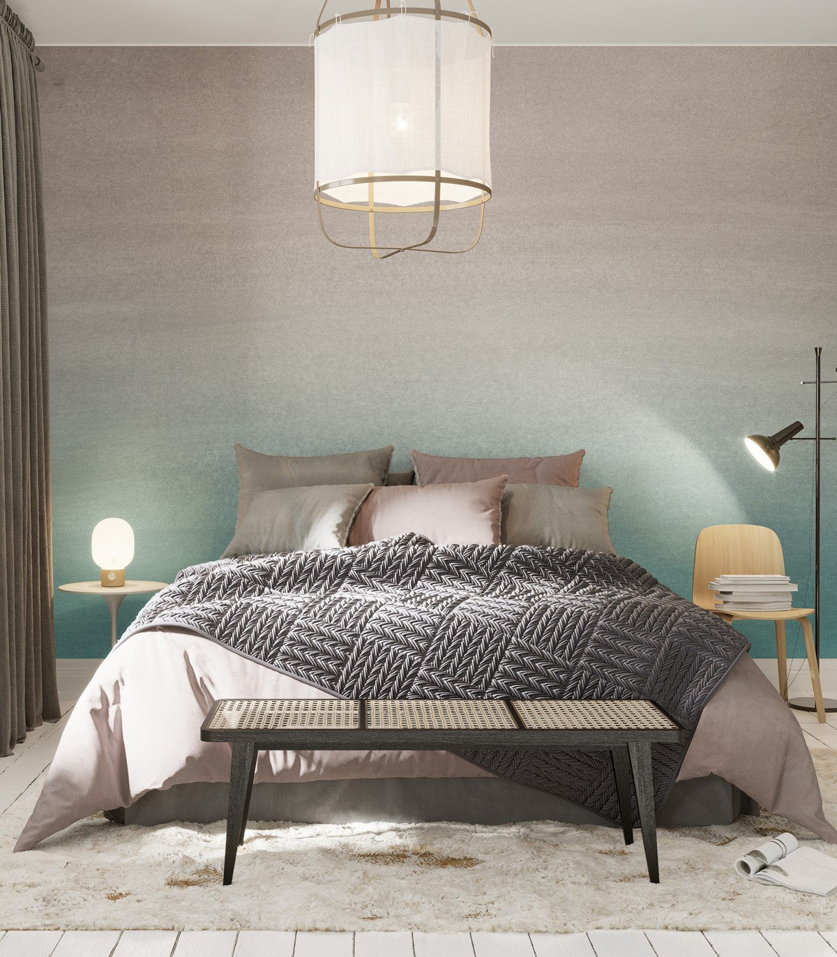 Tapeta Turquoise Fogg - Wallcolors®